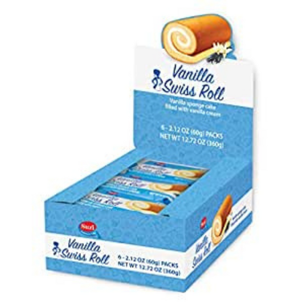 SUZI CAKES VANILLA SWISS ROLL 6/2OZ